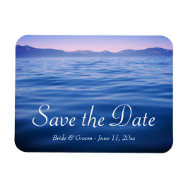 Íman Foto do Lago Tahoe Rosa e Azul Save the Date