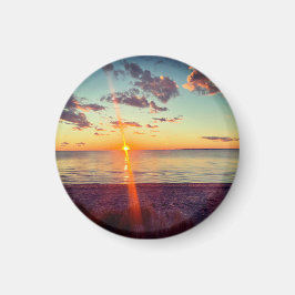 Íman Foto do Pôr do Sol na Praia de Cape Cod Ímã