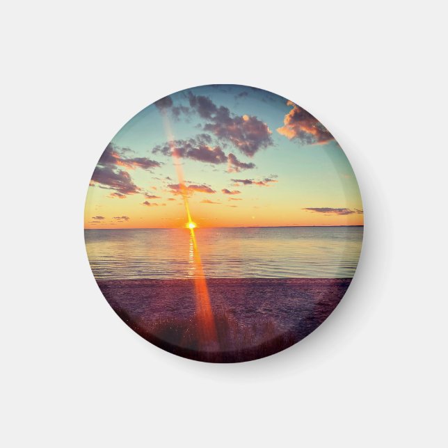 Íman Foto do Pôr do Sol na Praia de Cape Cod Ímã (Frente)