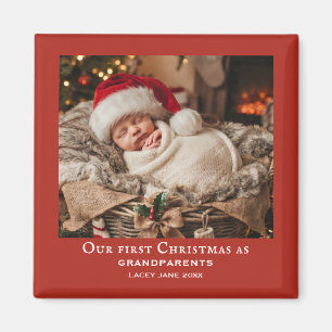 Íman Foto do Primeiro Natal do Bebê dos Avós Vermelhos