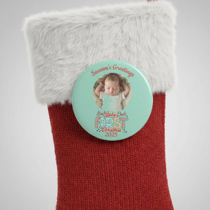 Íman Foto do Primeiro Natal do BEBÊ Personalizada