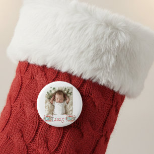 Íman Foto do Primeiro Natal do Bebê Personalize