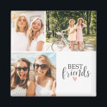 Íman Foto do Script BFF do Chic Moderno dos Melhores Am<br><div class="desc">Um imã fotográfico de melhores amigos com espaço para 3 fotos. Personalize-o com fotos do seu lado. Projetado para você pelo Blackberry Boulevard.</div>