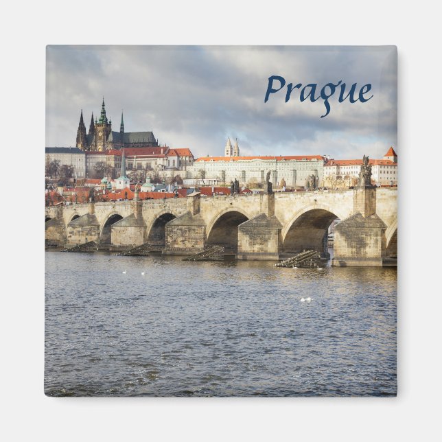Íman Foto do souvenir da ponte de Praga (Frente)