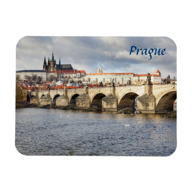 Íman Foto do souvenir da ponte de Praga (Horizontal)