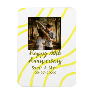 Íman Foto dourada amarela 30º aniversário de casamento