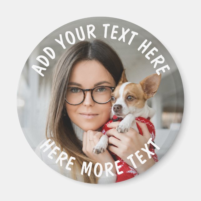Íman Foto e Texto ou Nome Personalizado (Frente)