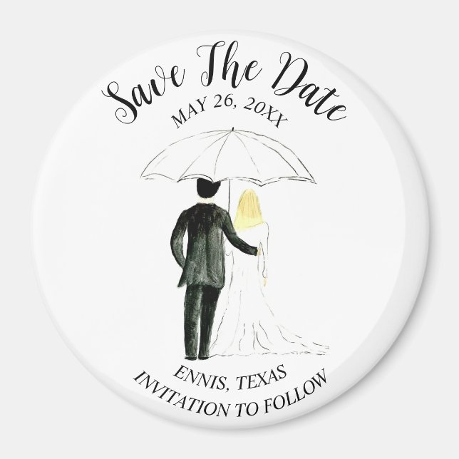 Íman Foto Elegante Simples Casamento Moderno Magnet (Frente)