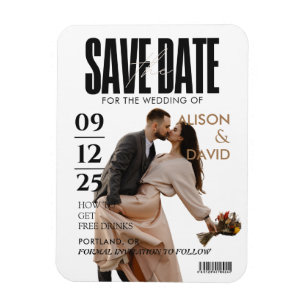 Íman Foto em preto e branco Salvar o Casamento da Data