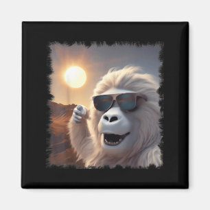 Íman Foto engraçada com óculos de sol Yeti selfie eclip