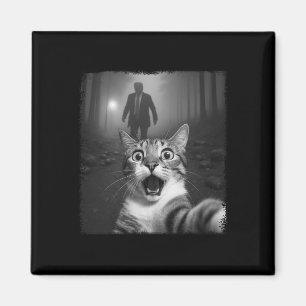 Íman Foto Engraçada de Gato Surpreso Selfie Chocado Pel