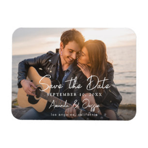 Íman Foto - Escrita à Mão Horizontal Save the Date 3