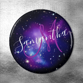 Íman Foto Espacial Celestial Roxa Monogramada