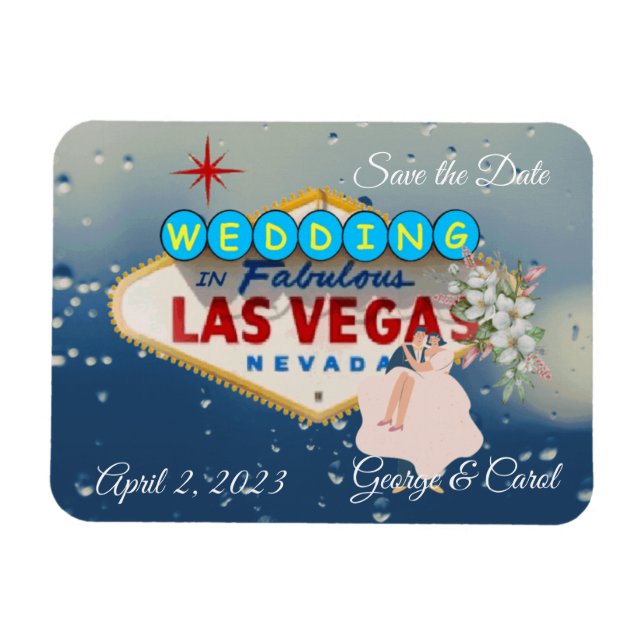 Íman Foto flexível de casamento de Las Vegas (Horizontal)