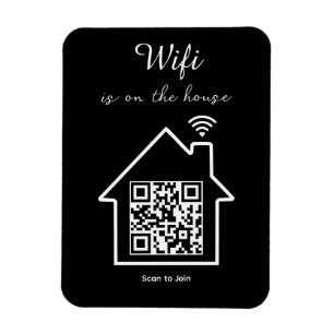 Íman Foto flexível do código QR WiFi minimalista modern
