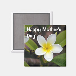 Íman Foto Floral Dia de as mães Branco e Amarelo