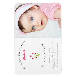 Íman Foto Floral I do Nosso Pequeno primeiro aniversari