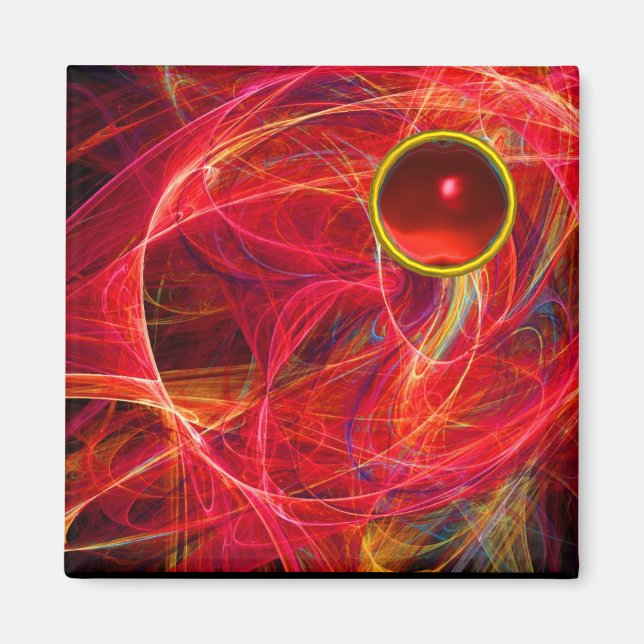 ÍMAN FOTO LOUCA COM A GEMSTONE VERMELHA RUBY (Frente)