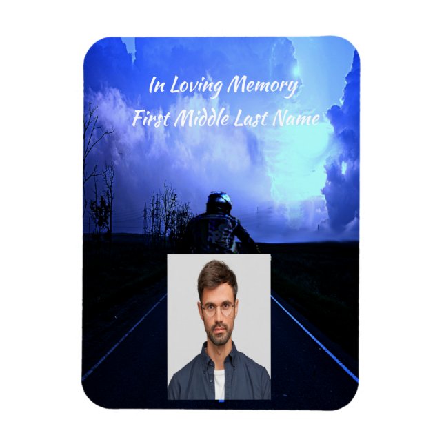 Íman Foto Memorial de Motoqueiro Motociclista  (Vertical)