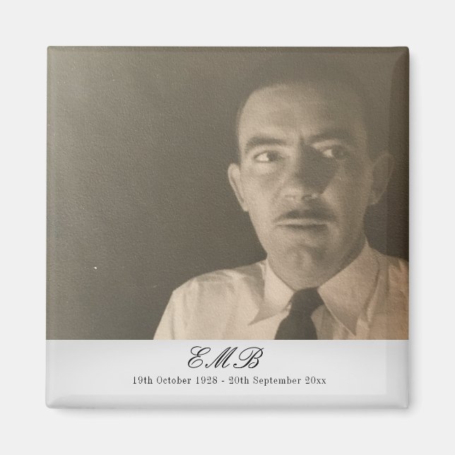 Íman Foto Memorial Funeral Monograma (Frente)