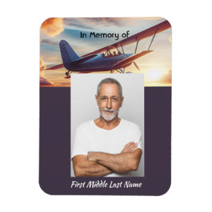 Íman Foto Memorial Piloto Avião Voo Pôr do Sol