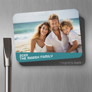 Íman Foto Mínima Moderna com Bloco de Cor Diagonal