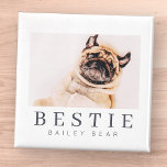 Íman Foto Mínima Moderna de Pet Bestie BFF<br><div class="desc">Design é composto por tipografia divertida e divertida com fontes sans serif e serif. Adicionar uma foto personalizada.</div>