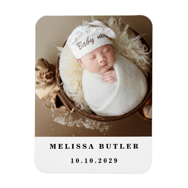 Íman Foto Moderna Personalizada de Bebê (Vertical)