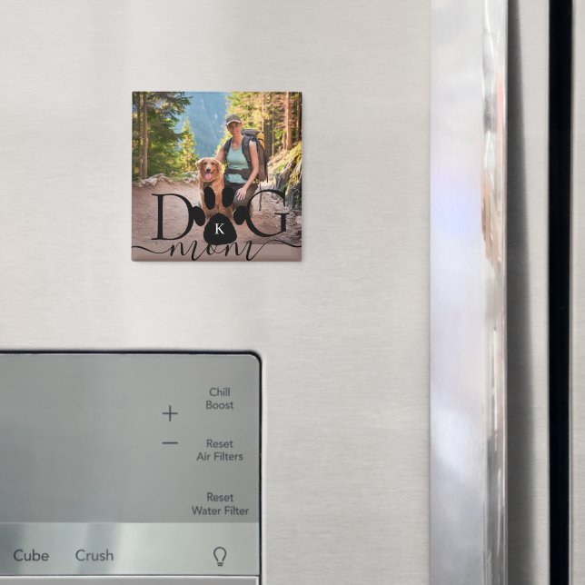 Íman Foto monograma de memória de Mãe de Cachorro (In Situ (Fridge))