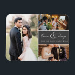 Íman Foto para sempre e Cinza para agradecer a você Col<br><div class="desc">Cinza e roteiro branco "Para sempre e sempre" obrigado de casamento design com seus ímãs apresentando três das suas fotos favoritas de casamento. Mostre à sua família e amigos o seu apreço por fazer parte da sua celebração de casamento com um desses lindos seguidores.</div>