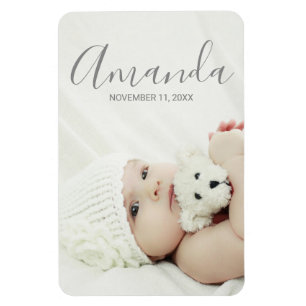 Íman Foto Personalizada com Nome e Texto Personalizados