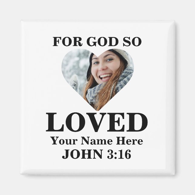 Íman Foto personalizada da Bíblia cristã Verse John 3 1 (Frente)