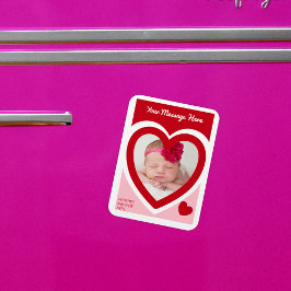 Íman Foto personalizada da Caixa de Corações do dia de 