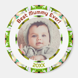 Íman Foto personalizada da melhor múmia do dia da mãe v
