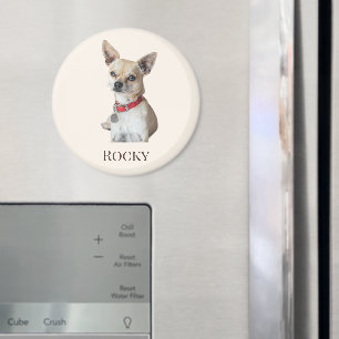 Íman Foto Personalizada de Cachorro   Nome de Animal de