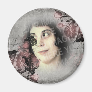Íman Foto personalizada de chave antiga e Rosas