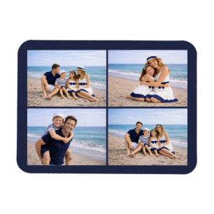 Íman Foto Personalizada de Família Azul Naval Náutico