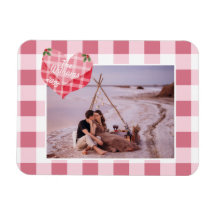 Foto Personalizada de Gingham, Coração Rosa, Bonit