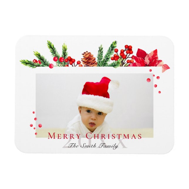 Íman Foto personalizada de quadro de natal adorável (Horizontal)
