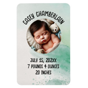 Íman foto personalizada do bebê recém-nascido splash aq