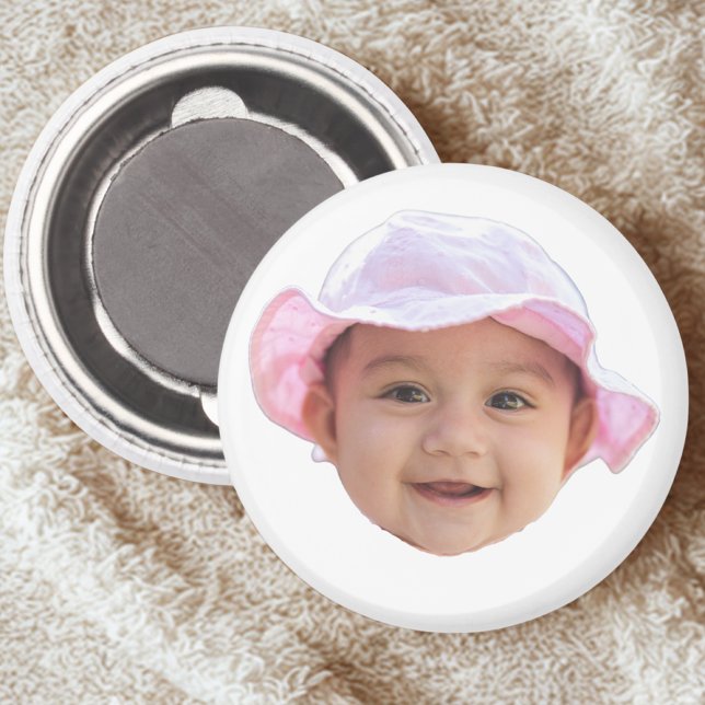 Íman Foto personalizada do bebê, rosto do bebê (Criador carregado)