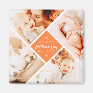 Íman Foto personalizada do Dia de as mães simples e fe