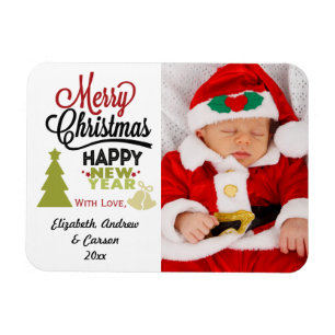 Íman Foto personalizada do feliz ano novo do Feliz
