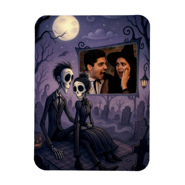 Íman Foto personalizada do Halloween gótico (Vertical)
