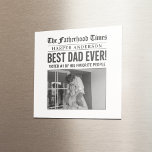 Íman Foto personalizada do melhor Pai do mundo<br><div class="desc">Celebre a grandeza do Pai com este ímã personalizado ao estilo do jornal! Apresentando um título ousado do "Melhor Pai Nunca!", um nome personalizável, e um espaço para uma foto carinhosa, este design divertido imita uma página de frente de jornal clássica do "The Fatherhood Times". Um pequeno presente perfeito para...</div>