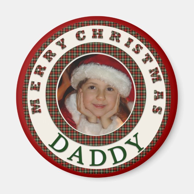 Íman Foto personalizada do Pai Feliz de Natal (Frente)