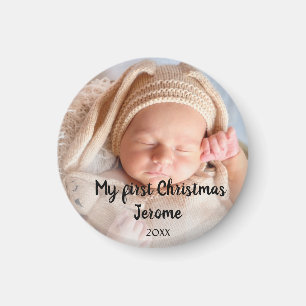 Íman Foto personalizada do primeiro Natal