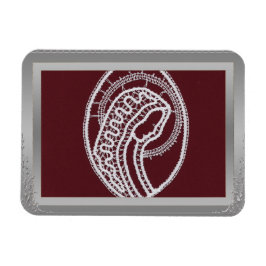 Íman Foto personalizada do quadro de borda prateada S. 