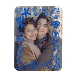 Íman Foto personalizada do quadro de capas azuis