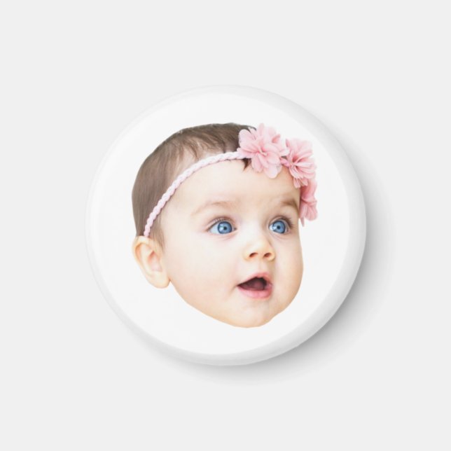 Íman Foto Personalizada do Rosto Fofo de Bebê (Frente)